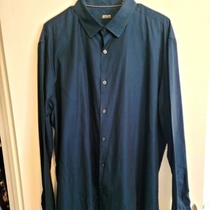 Alfani Regular Fit Metalic Blue Dress Shirt
